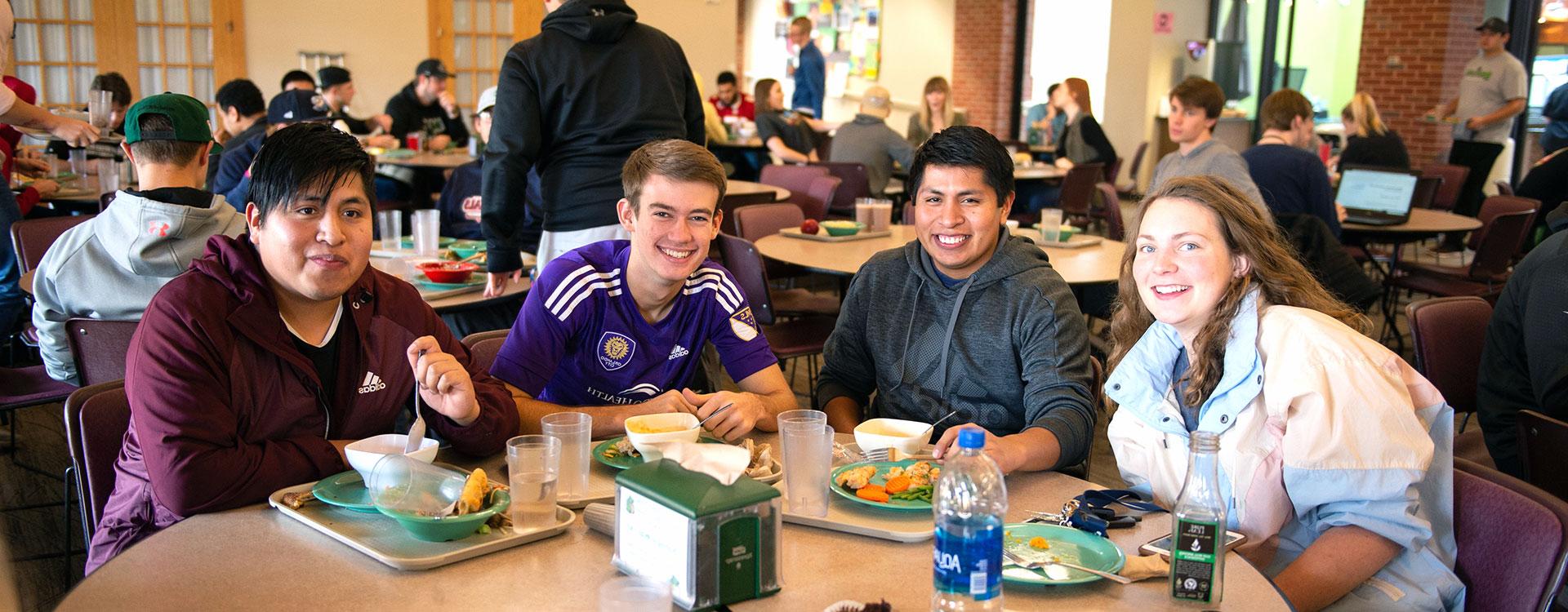 Students eating in Campus Center